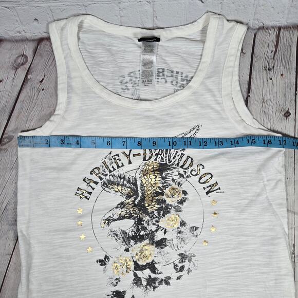 Harley-Davidson White Burnout Tank Wieblers Quad Cities Davenport Iowa S - Picture 5 of 6